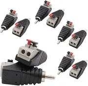 exgoofit 10-Pack Speaker Wire Cable to Audio Male RCA Connector Adapter Plug Jack