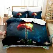v324 Bed Sheets Metroid Prime Bedding Set Duvet Cover Bed Set Quilt Cover Pillowcase Comforter king Queen Size Boys Adult Bedding Set 3-Piece Bedding