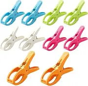 10Pcs Beach Chair Towel Clips, Beach Towel Clips for Beach Chairs with Springs, Beach Towel Holder Bright Colors Stop Towels from Blowing Away