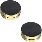 LALADEFIEE 2pcs Portable Makeup Accessories Round Empty Box for Blusher Pressed Travel Container Two-layer Black Puff