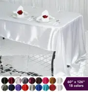 15 pcs 60x126" SATIN Rectangular TABLECLOTHS Wedding Decorations Table Linens