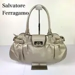 SALVATORE FERRAGAMO GANCINI系列 MARISA 金 皮革 MERCARI 日本直送 二手