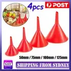 4Pcs Red Medium Liquid Plastic Funnel kitchen Funnel Set Variety Large Small AU