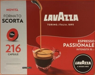 216 coffee LAVAZZA A MODO MIO espresso pods PASSIONALE crema gusto intensity 10