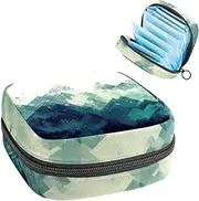 Period Bag,Sanitary Napkin Storage Bag,Abstract Geometric Triangle Mountain,Tampon Bag for Purse