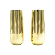 Set of 2 CLINQ Stemless Champagne Flutes - Gold