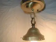 NEW BRASS LIGHT FIXTURE 4 VTG ANTIQUE ART DECO 30S schoolhouse GLASS GLOBE SHADE