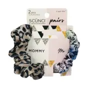 Scunci Pairs 2 Piece Scrunchies Leopard Print Mommy (Velvet) & Me (Satin)