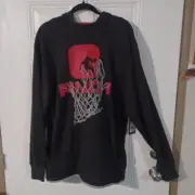 Men's AND1 Bank Shot Black Graphic Hoodie Pullover Basketball Size XL