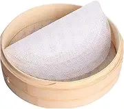 10Pcs Kitchen Silicone Steamer Mesh 7.87In/20cm Reusable Non-Stick Pad Round Shape Dumplings Mat Steamed Buns Baking Pastry Dim Sum Mesh