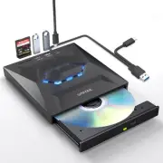 External CD DVD Drive, USB C Portable CD/DVD +/-RW Drive/DVD Player with SD C...