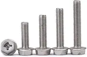 50PCS M5x8/10/12/16/20/25/30mm 304 Stainless Steel Screws Hexagon Flange Head Hex Bolts(M5X30 50PCS)