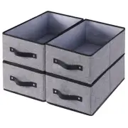 Foldable Clothes Boxes, Closet Bin with Handles, Fabric Storage Baskets for D...