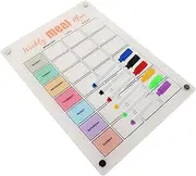 GANAZONO Weekly Planner Fridge Magnets Monthly Whiteboard Calendar Magnetic Planner Fridge Menu Board Magnetic Refrigerator Whiteboard Weekly Planning Boards Transparent Synthetic Resin