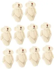 Abaodam 10Pcs DIY Bear Doll Accessories for Crafting Ornaments Soft Bear Creamy Color for Scarf and Backpack Decoration for DIY Lovers
