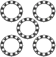 SING F LTD 5pcs RGB LED Ring 12 Bit RGB LED Strip Light WS2812 5050 LEDs for LED Walls Advertising Karaoke Wedding Decorations Compatible with 5V Logic Level Microcontroller