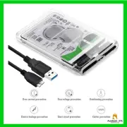 T Tersely USB 3.0 to SATA External Hard Drive Enclosure Adapter Case, Transparen