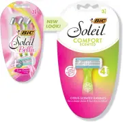 BIC Soleil Bella Sun-Twist Disposable Women's Razors - Pack of 3 Shavers, Ass...