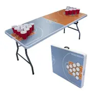 BEER PONG FOLDING TRESTLE TABLE - Basketball Court - 1.8m 6 Foot | Drinking Game