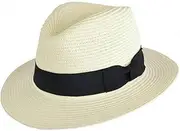 [UK-UNIQUE] Unisex Paper Straw Crushable Foldable Summer Panama Fedora HAT with Band and Adjustable Sweatband