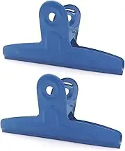 GUKBIAY Extra Large Bull Clips 2 Pack 20 cm Blue Stainless Steel Clips Jumbo Paper Clamps for Drawing Board Poster Clamping Bag