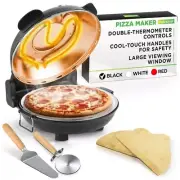 NutriChef Countertop Pizza Maker -Electric Oven w/ Temperature Controls (Black)