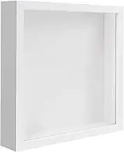 8x8 Inch 3D Deep Shadow Box Frame - White Picture Frame for Crafts, Memorabilia, Flowers, Medals & Tickets | Tabletop & Wall Hanging