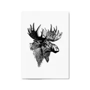 Moose Head Drawing Hunting Man Cave Wall Art #2