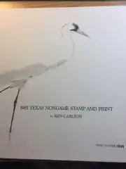 Ken Carlson ,1985,Texas Non - Game Stamp ,1846/2000,No Stamp,Mint In Folder.
