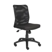 BOSS Office Products Armless Task Chair + Seat Height Adjustment Mesh Back Black