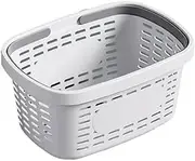 AIMALL Plastic Bathroom Basket with Handles for Shower Storage, Portable Ventilated PP Bath Basket for Dorms, Gym, Travel, 10.03x8.26x5.11in Orange/Grey