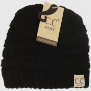 Baby Infant C.C Beanie Black Classic Rib Knit Warm Soft Beanie Hat Skull Cap NIP