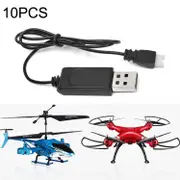 10-pack Usb Charging Cable for Drone - 3.7v 350mah Air-to-air Plug no Protection