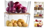 2 Set Pantry Organizer and Storage Stackable Kitchen Pantry Baskets for G-2