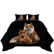 Mom and Cub Fox Coverlet