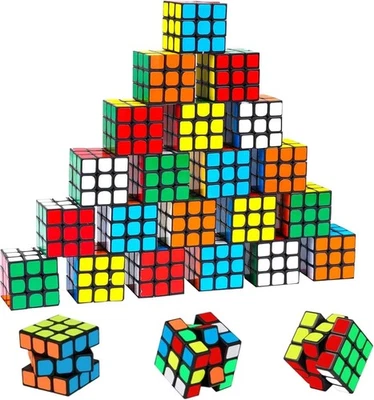 24Pcs 3x3x3 Mini Cube Puzzle Party Favors for Kids, Magic Cube Speed Puzzle ...