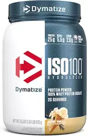 Dymatize ISO100 Hydrolyzed Protein Powder, 100% Whey Isolate, 25G of Protein, 5.
