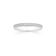 9ct White Gold Diamond Pave Band