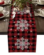 Christmas Table Runner-Red Black Buffalo Plaid 13 x 72 Inch Christmasoud4759