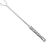 Vaguelly Stainless Steel Meat Hook Food Flipper for Barbecue and Picnic Use Long Handle Easy to Clean and Insert for Grilling and Roasting Meats