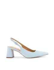 Yarra Pointed Toe Slingbacks - Pale Blue Leather
