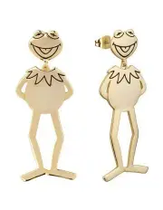 [Couture Kingdom] Disney The Muppets Kermit The Frog Drop Earrings 6cm in Gold