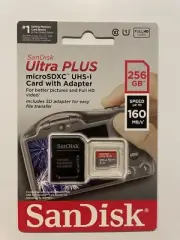 SanDisk Ultra Plus MicroSDXC UHS-I Memory Card with Adapter V10 256GB 160MBs