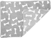 TOYANDONA Coral Fleece Pet Blanket Thickened Fluffy Warm Throw for Dogs and Cats for Sofa Use Autumn Winter for Pets Grey Bone Design
