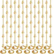 Crystal Beads Chain Garland, Crystal Beads Chains Glass Bead Windows Decoration Hanging Crystal Glass Bead Curtain Home Decorations Curtains (Color : Gold, Size : 80cm)
