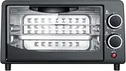 Toaster Oven Household Electric Oven 12L Small Cake Baking Making Oven Multifunctional Desktop Pizza Bread Baking Machine Toaster Halogen ovens/13296 (Color : Black)