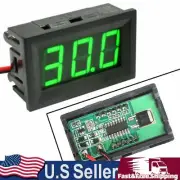 5Pcs Dc 5-120V Voltmeter Green Led Panel 3-Digital Display Volt Meter 2-Wire USA