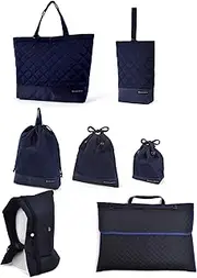 COLORFUL CANDY STYLE NU402200 Kindergarten Entrance School Entrance 7-Piece Set, Lesson Bag, Quilting (Gusseted), Shoe Case, Drawstring Gymnastics Clothes Bag, Lunch Bag, Cup Bag, Small Storage,