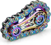 Fidget Spinners Sprocket Fidgets Chain Stainless Steel Fidget Cube Gears Linkage Novelty Fidget Block Kinetic Desk Toy Metal Focus Meditation Break Bad Habits ADHD（Colour）