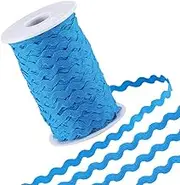 GORGECRAFT 54.6Yds/50m Rick Rack Trim 5mm Wide Blue Wave Bending Fringe Trim Woven Braided Webbing Edge Fabric Lace Ribbon for DIY Sewing Crafts Dress Embellishment Party Decor Gift Wrapping Supplies